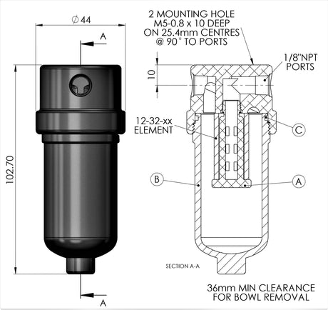 Aluminium Filter Housing - Model 200A