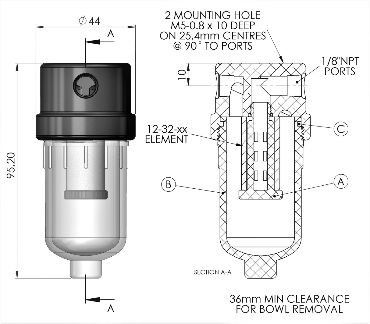 Aluminium-Filtergehäuse – Modell 203