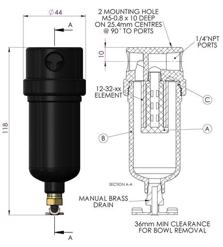 Aluminium Filter Housing - Model 213A