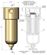 Brass Filter Housing Model B365-80C